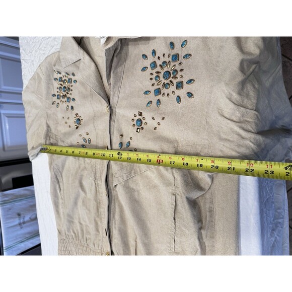 Vintage Southwestern Beaded Blazer Jacket Women S/M‎ Fringe Rhinestones Cowgirl - Picture 14 of 15
